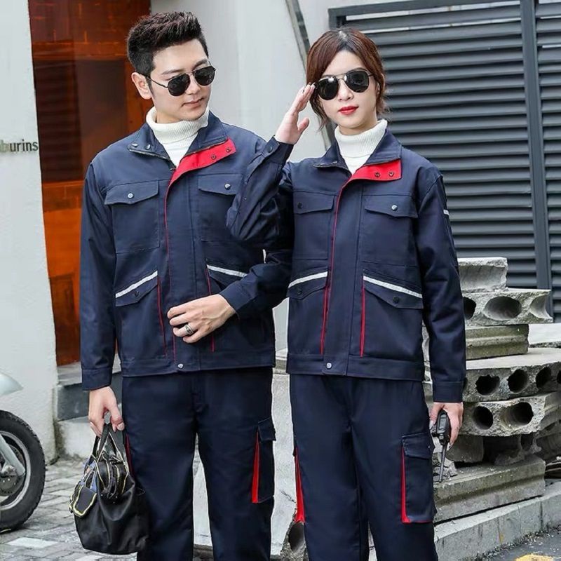Bộ Đồng Phục Bảo Hộ Lao Động Áo Khoác Tay Dài + Quần Bảo Hộ Lao Động Cho Nam Và Nữ