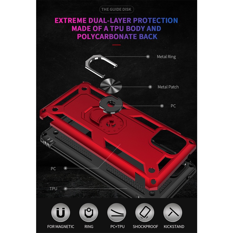 Ốp Điện Thoại Có Giá Đỡ Kim Loại Cho Samsung Galaxy Note 10 Lite / S10 Lite 2020 / A81 A91 M60s M80s