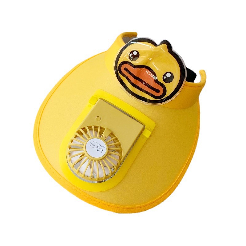 Mũ Rộng Vành Chống Nắng Họa Tiết Hoạt Hình Đáng Yêu Có Quạt Sạc USB Tiện Lợi Dễ Sử Dụng Cho