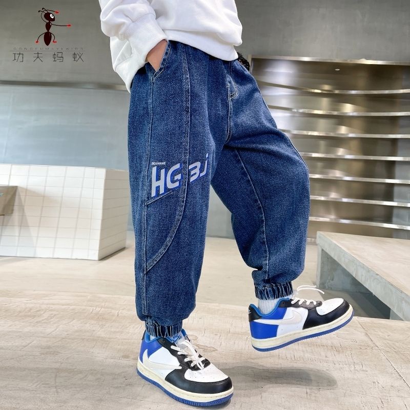 Quần Jean Dài Dáng Rộng Thời Trang Cá Tính Cho Bé Trai