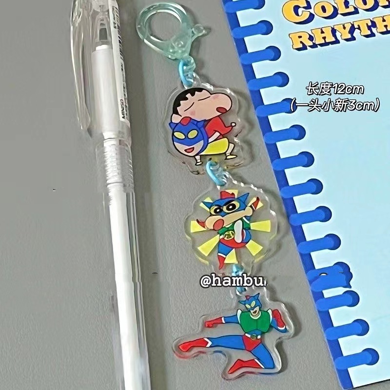 Steve Móc Khóa Dây Treo Bằng Acrylic In Hoạt Hình Cậu Bé Bút Chì / Siêu Nhân Dùng Làm Quà