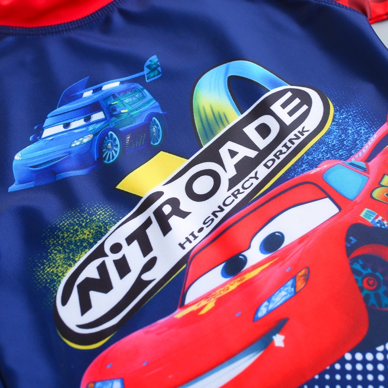 Bộ Đồ Bơi 3 Món Tay Ngắn In Hoạt Hình 95 MC Queen Kèm Nón Dành Cho Bé Trai