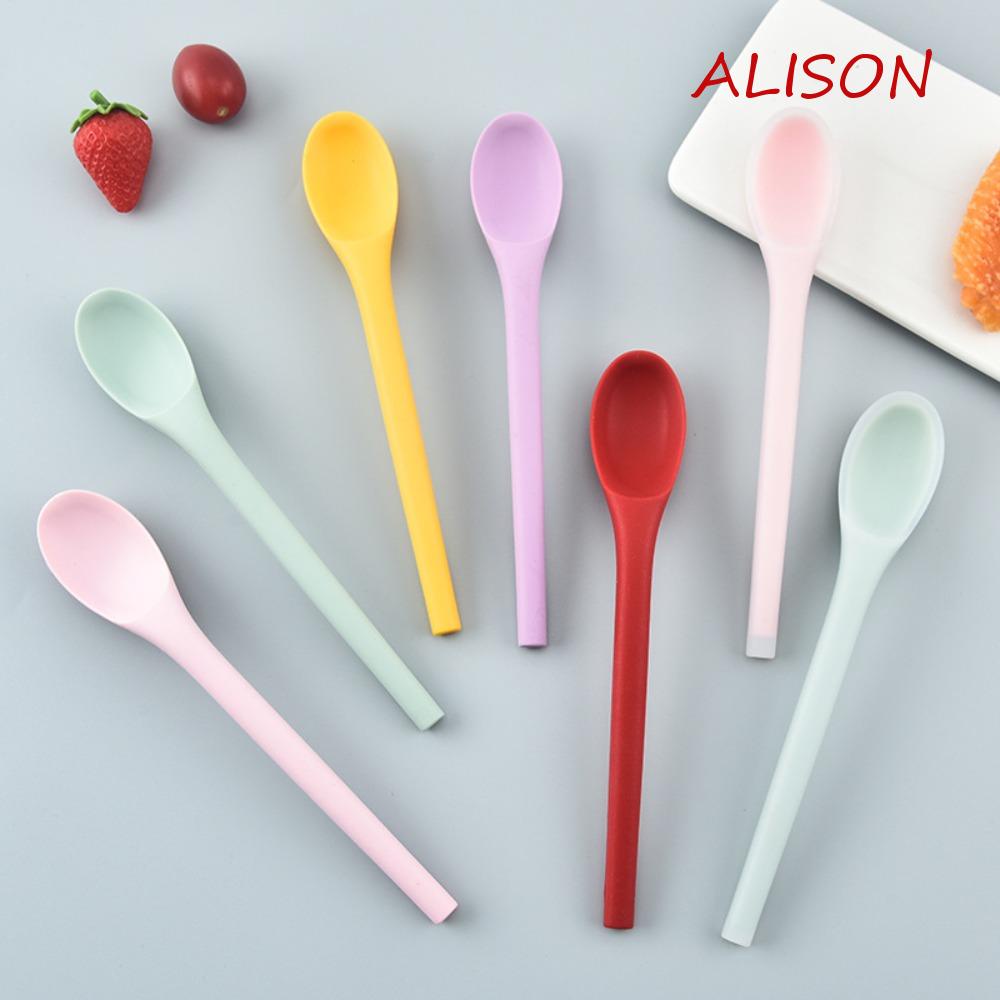 Muỗng Ăn Cán Dài Bằng Silicon Mềm Dễ Vệ Sinh Cho Nhà Bếp