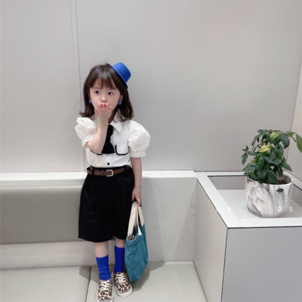 BEAR LEADER Set Áo Thun Tay Ngắn Và Quần Short Thời Trang Mùa Hè 2023 Mới Cho Bé Gái 1-6 Tuổi