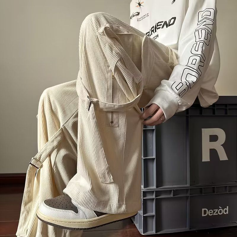 Quần Dài Vải Nhung Phong Cách Đường Phố Nhật Bản Cá Tính Cho Nam