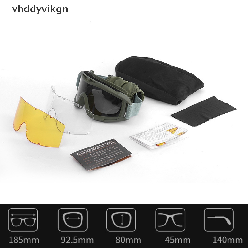 1 Set Kính Râm Quân Đội 3Len Chắn Gió Dùng Khi Đi Xe Máy