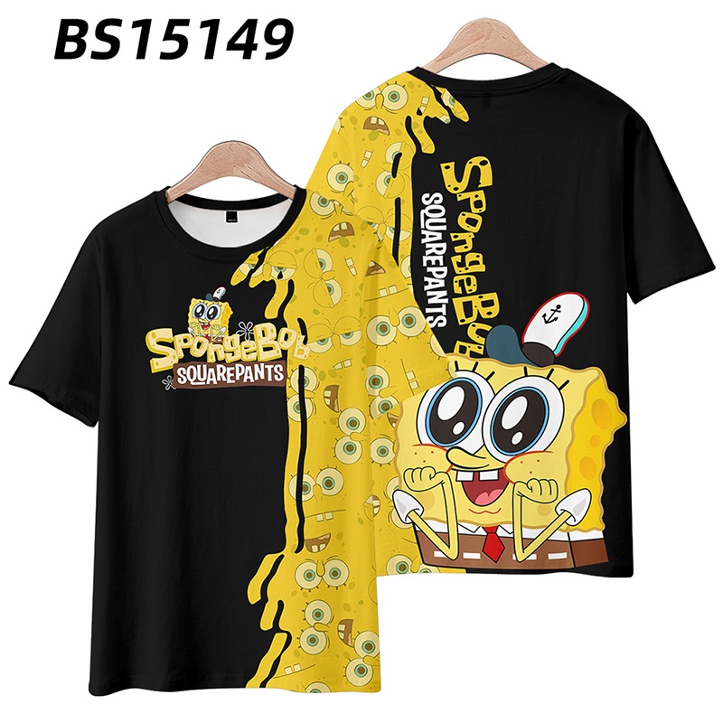 Áo Thun Tay Ngắn In Hình SpongeBob 3D Thời Trang Cho Trẻ Em Và Người Lớn
