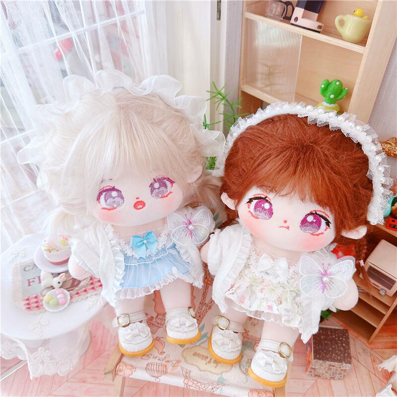 Bộ Áo Khoác + Đầm Yếm Cotton Xinh Xắn Dành Cho Búp Bê 20cm