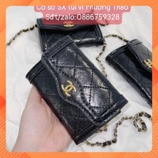 Túi đeo chéo nữ mini đẹp da bóng logo vàng