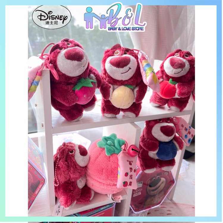 Bộ 3 Gấu Nhồi Bông Hình Trái Dâu / Lotso Ngẫu Nhiên Dễ Thương Dùng Làm Quà Tặng Giáng Sinh / Sinh Nhật / Túi Xách