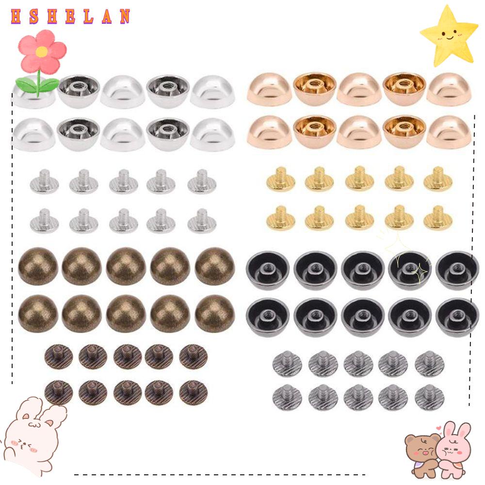 Set 10 Đinh Tán Kim Loại Đầu Tròn 8 / 10 / 12 / 16 / 20mm Chuyên Dụng May Quần Áo / Túi / Giày