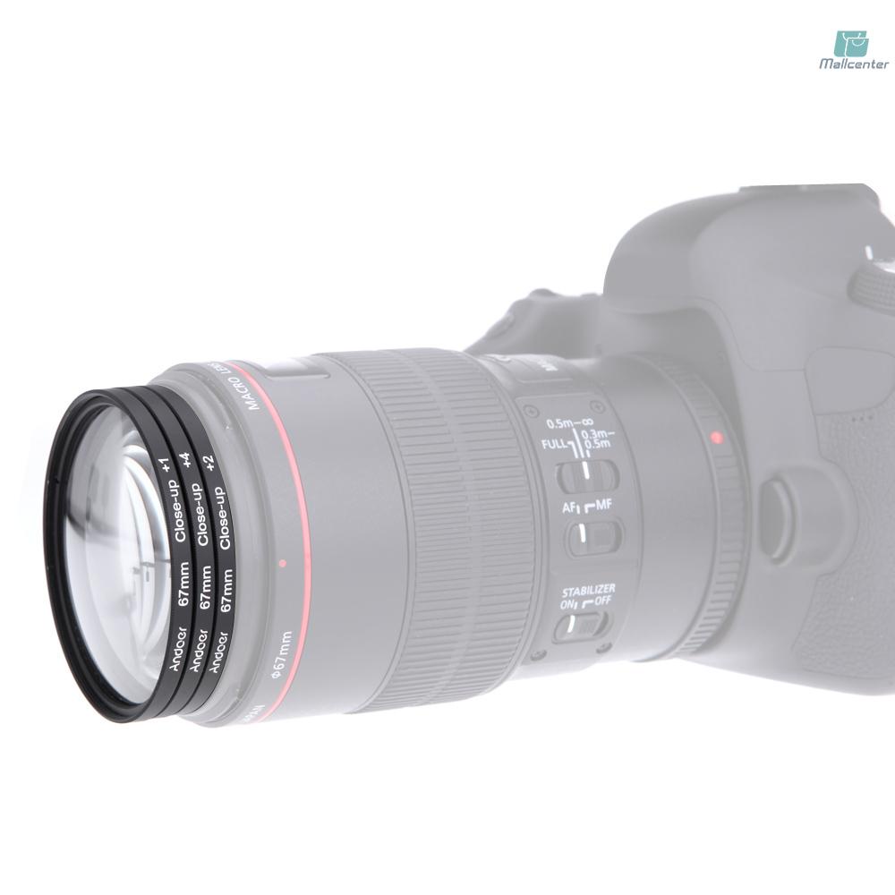 Bộ Lọc Ống Kính Máy Ảnh Andoer 55mm + 1 + 2 + 4 + 10 Kèm Túi Đựng Cho Tamron Sigma Alpha A200 A450 A300 DSLRs VN A3.14