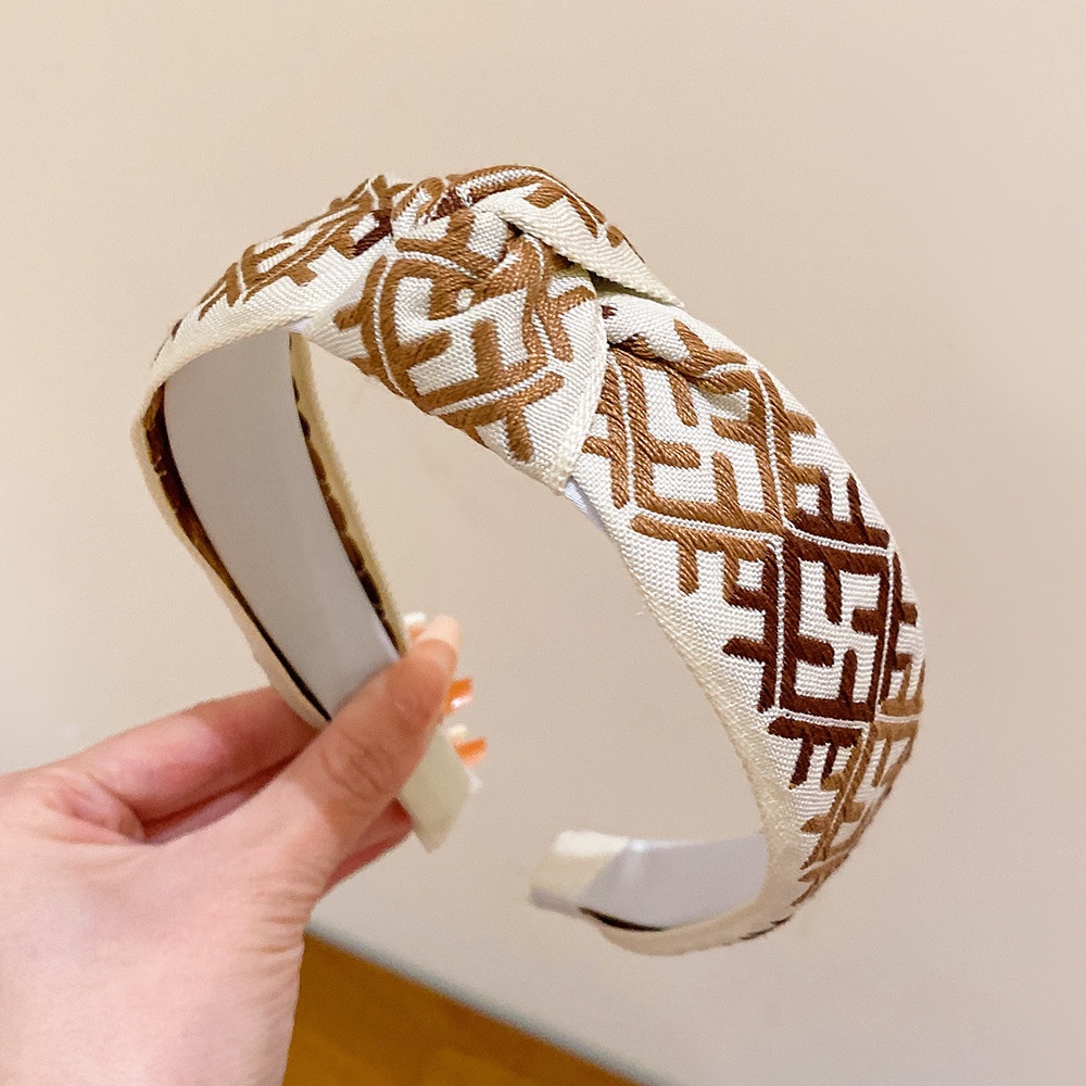 Băng Đô Cài Tóc Bản Rộng Thêu Họa Tiết Dân Tộc Phong Cách Mới 2023