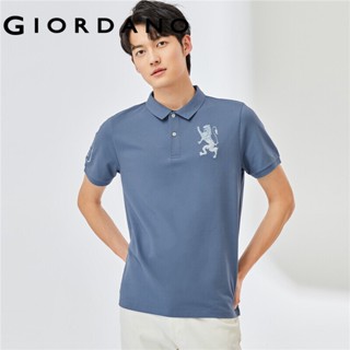 S-3xl 4XL Giordano Nam Áo Sơ Mi Polo Tương Phản Sư Tử Cổ Áo Tay Ngắn Co Giãn Thoáng Khí Pique Polo