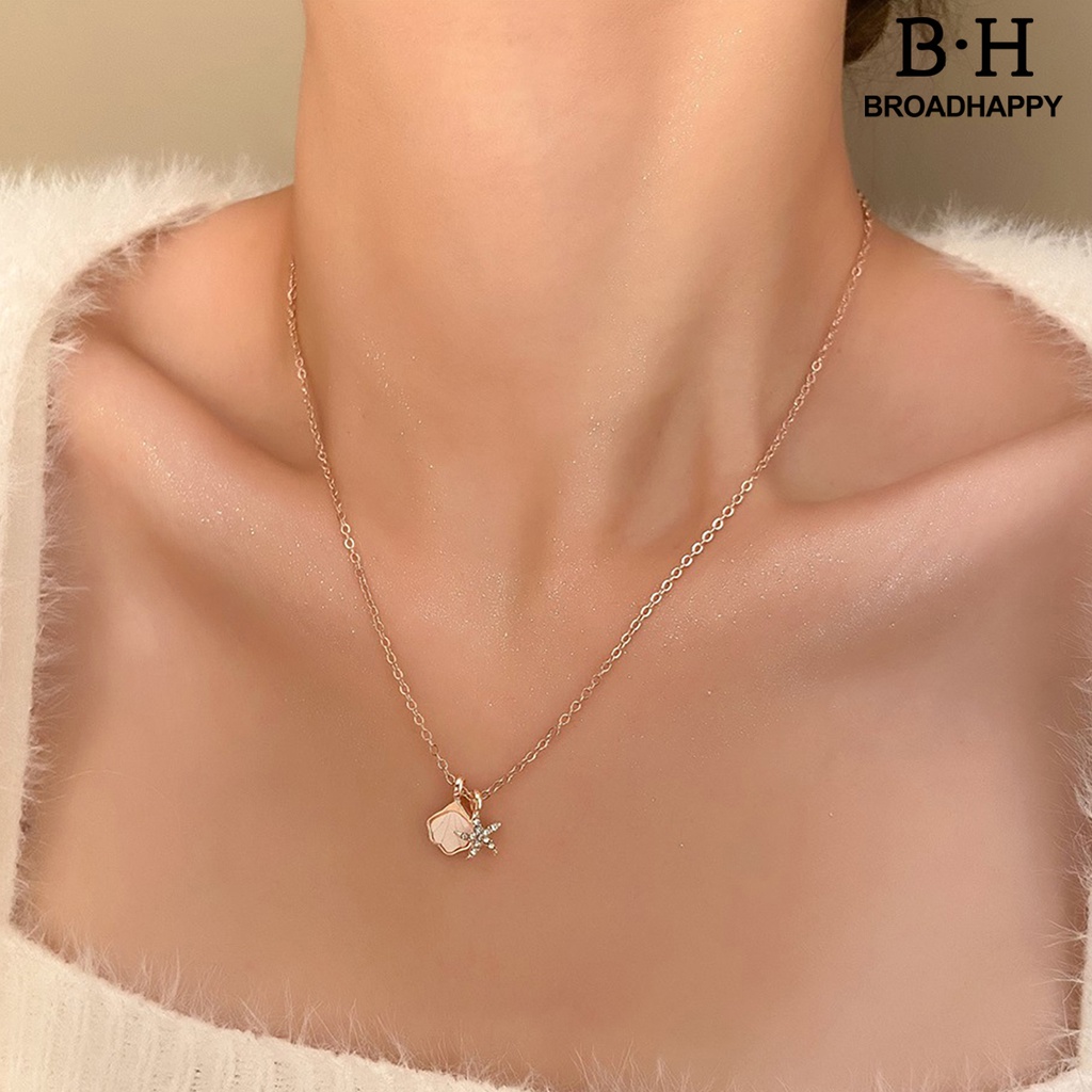 Vòng cổ Hợp Kim Mặt Hình Vỏ Sò Đính Đá Thời Trang Cho Nữ