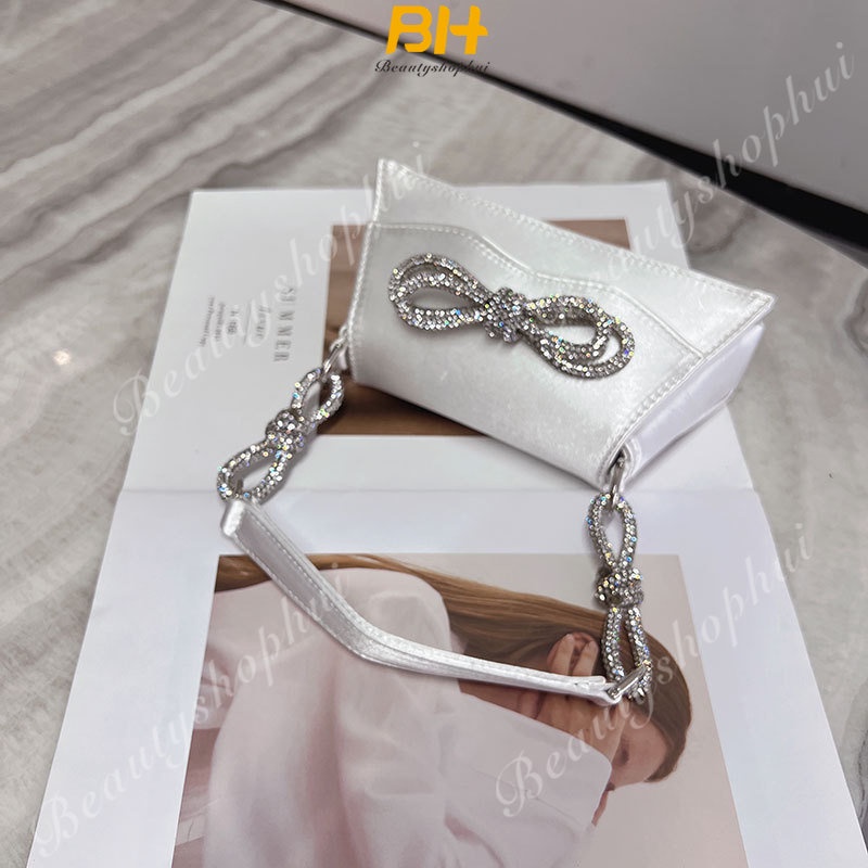 Túi Xách Satin Đính Nơ Kim Cương Lấp Lánh Thời Trang Mới 2023