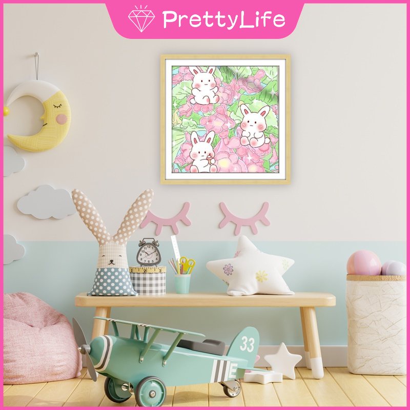 Bộ Tranh Đính Đá 5D Tự Làm 30x30cm Hình Thỏ Hoạt Hình / Cây Cối Trang Trí Nhà Cửa