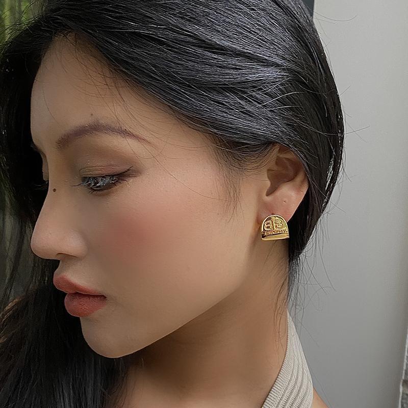 Bông Tai Mạ Bạc 925 Hình Chữ b Phong Cách Âu Mỹ