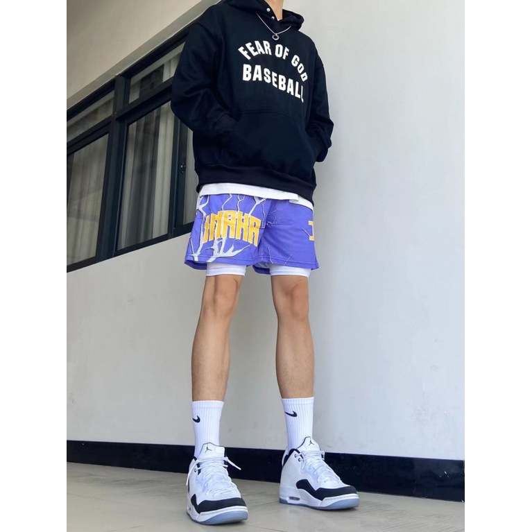 Quần Short Thể Thao Giả Hai Mảnh Thoáng Khí Mau Khô Phong Cách Đường Phố Kinetic Inaka Power