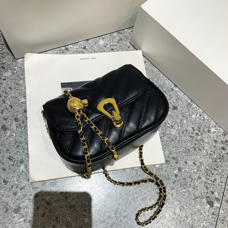 Túi Đeo Vai Dây Xích Màu Đen / Trắng Thời Trang Cao Cấp Cho Nữ