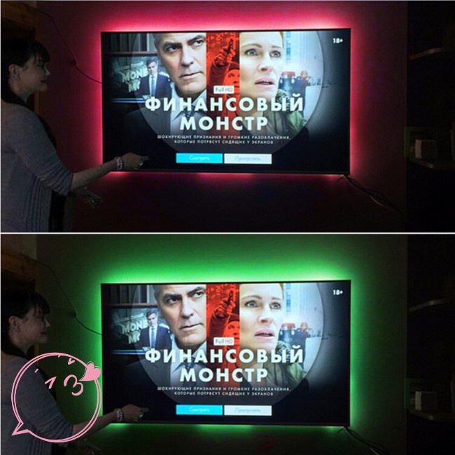 Dây Đèn Led 7 Màu HIUSSNGHA USB 5V Mềm Mại Trang Trí Phông Nền TV