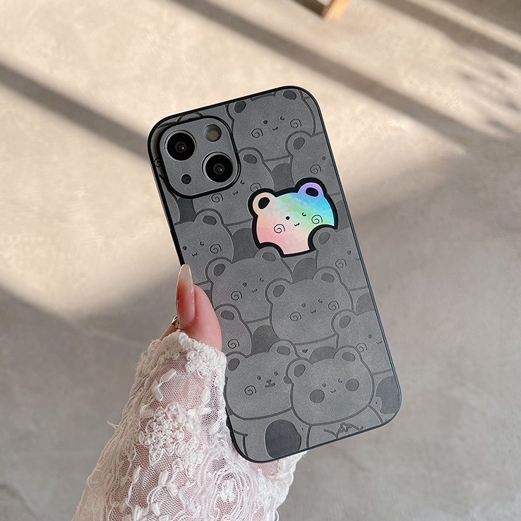 Ốp Điện Thoại Màu Gradient Hình Gấu Nâu Dễ Thương Cho IPhone11 12 13 14 Pro MAX X XR XS MAX 14 Plus