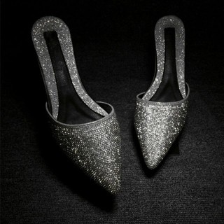 Dép sandal xỏ ngón đính đá lấp lánh phong cách âu mỹ thời trang