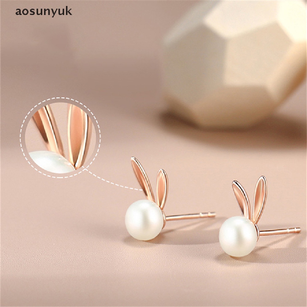 Aosunyuk Nhẫn Hở Hình Tai Thỏ Bằng Kim Loại Đính Đá Zircon Màu Trắng Dễ Thương Phong Cách Punk Thời Trang 2022 Cho Nam Và Nữ