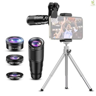 Apexel apl-22x105-4in1 metal phone camera lens 22x telephoto lens fisheye lens wide angle lens macro lens polarization l came-6.5