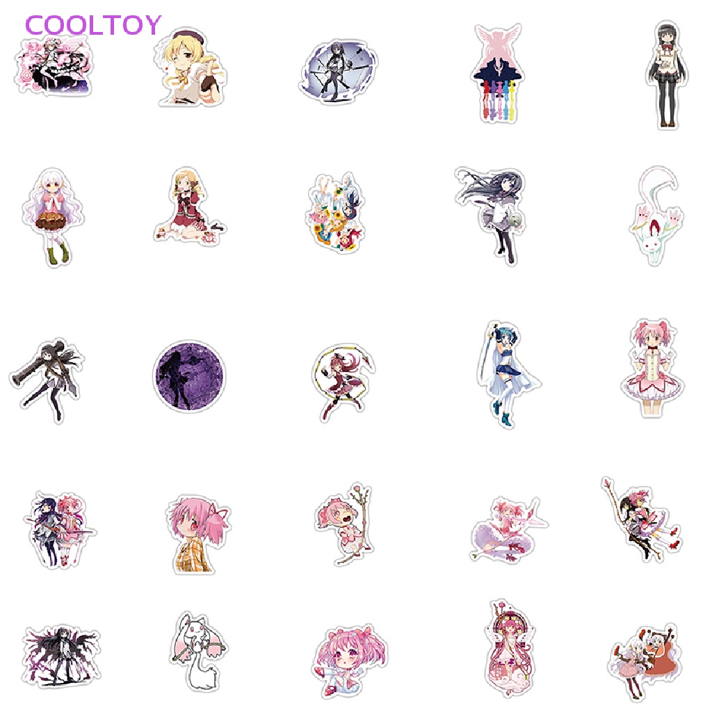 Cooltoy Set 50 Nhãn Dán Hoạt Hình Graffiti Magic Girl Madoka Cho Vali Xe Máy Notebook