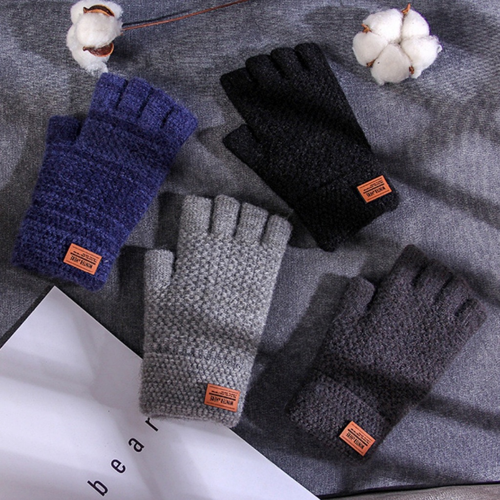 1 Đôi Găng Tay Mùa Đông Mềm Mại Co Giãn Chống Trượt Màu Trơn Cho Các Hoạt Động Ngoài Trời