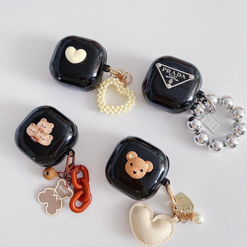 Vỏ Bảo Vệ Hộp Sạc Tai Nghe Samsung Galaxy Buds 2 Pro / Buds Live / Buds Pro / Buds 2 Bằng TPU Mềm Họa Tiết Chú Gấu / cherry Dễ Thương Kèm Dây Đeo Tiện Dụng