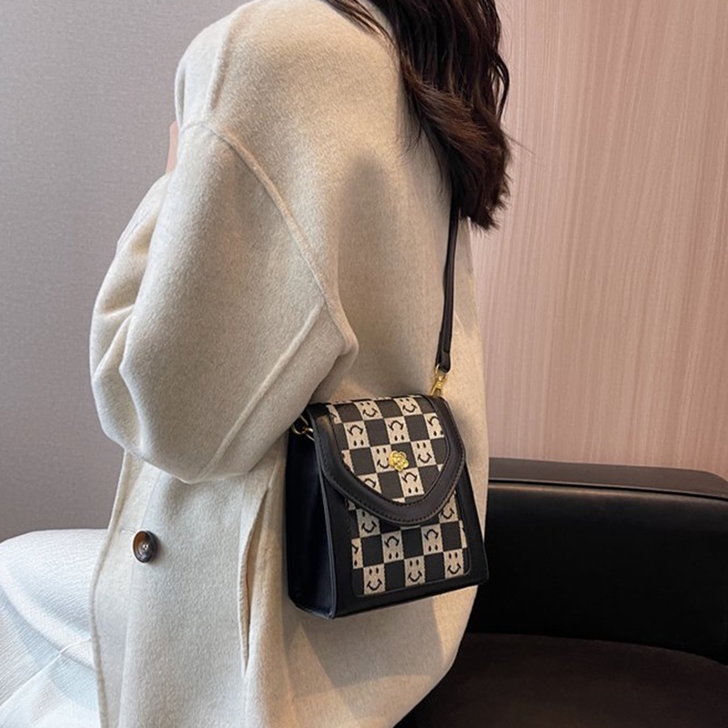 Túi Đeo Chéo Nhỏ Họa Tiết Caro retro Chất Lượng Cao Thời Trang Cho Nữ