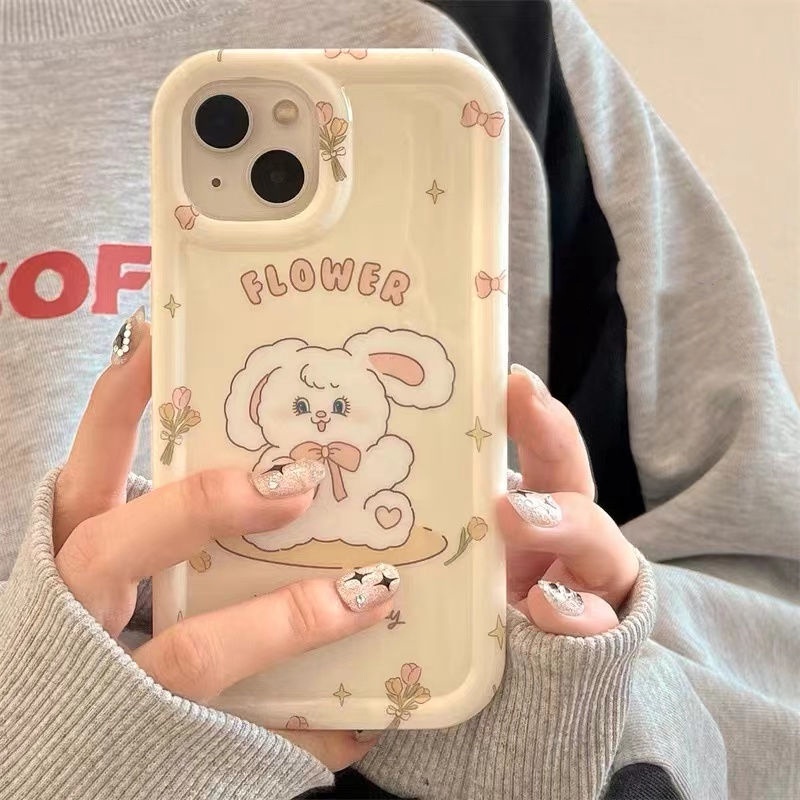 Ốp Điện Thoại Silicon TPU Mềm Chống Sốc In Hình Thỏ Dễ Thương Cho IPhone 14 13 11 12 Pro XS Max X XR 7 + 8 Plus