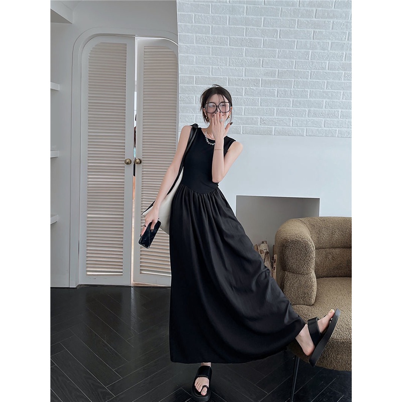 Đầm Cổ Tròn Xếp Ly Ôm Dáng Phong Cách Hàn Quốc Thời Trang Mùa Hè Hàng Mới Dành Cho Bạn Nữ