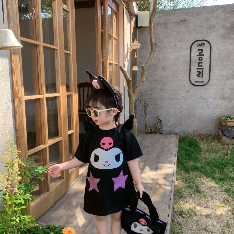 Đầm 100% Cotton Họa Tiết Hoạt Hình Dễ Thương Thời Trang Mùa Hè Cho Bé Gái