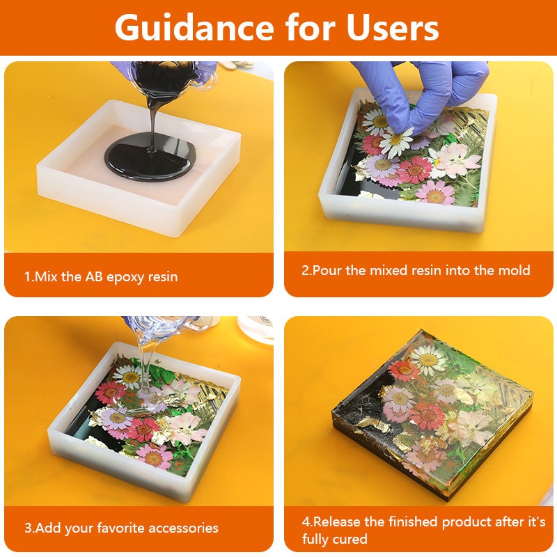 Bộ Khuôn Silicone Làm Trang Sức Đính Kim Sa Lấp Lánh