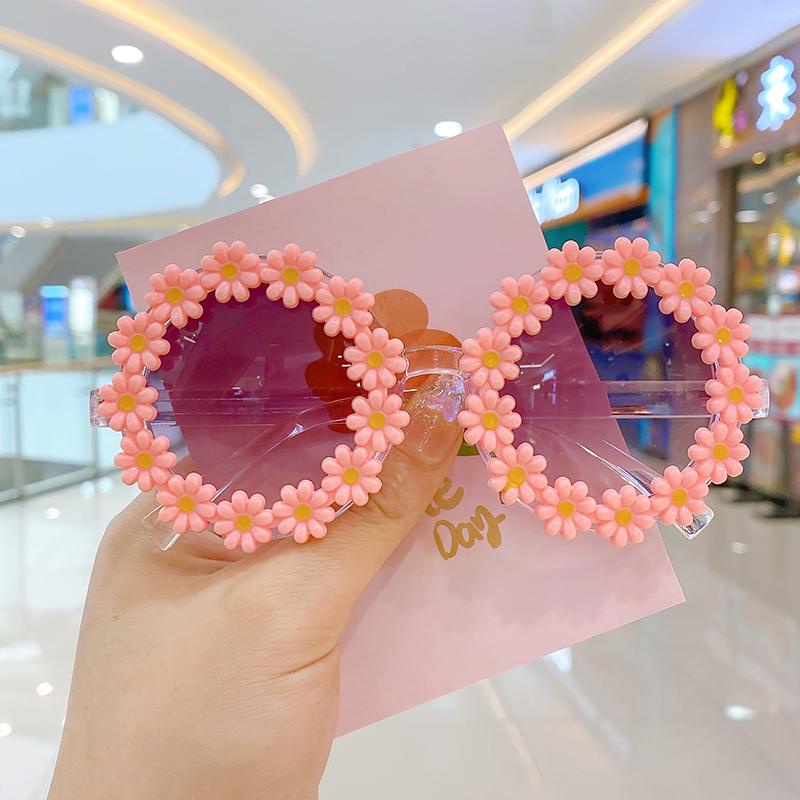 Kính Mát Hình Hoa Bằng Acrylic Dễ Thương Chống Tia UV400 Dành Cho Bé