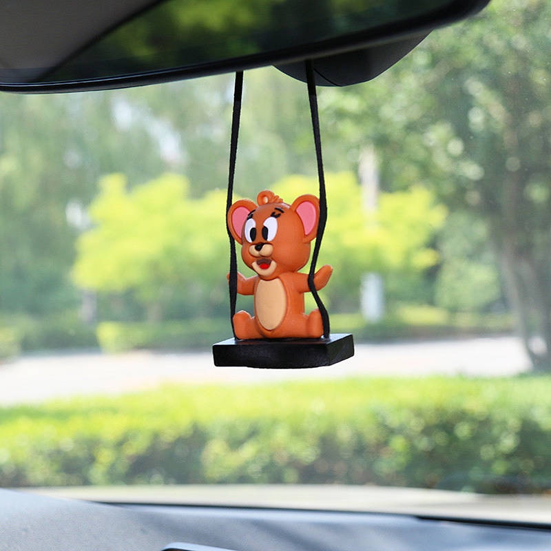 Cute Cat and Mouse Automobile Hanging Ornament Creative Car Decoration Car Rearview Mirror High-End Ornaments Car Interior Decoration JZ5x