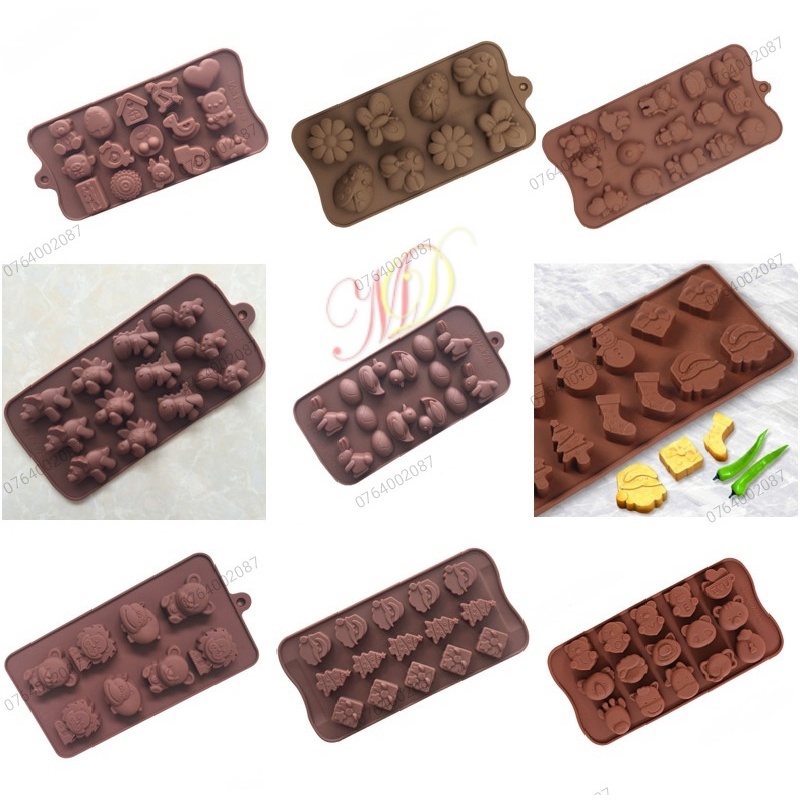 ( Nhiều mẫu ) Khuôn silicon hình thú hoạt hình dễ thương làm bánh pudding socola rau câu