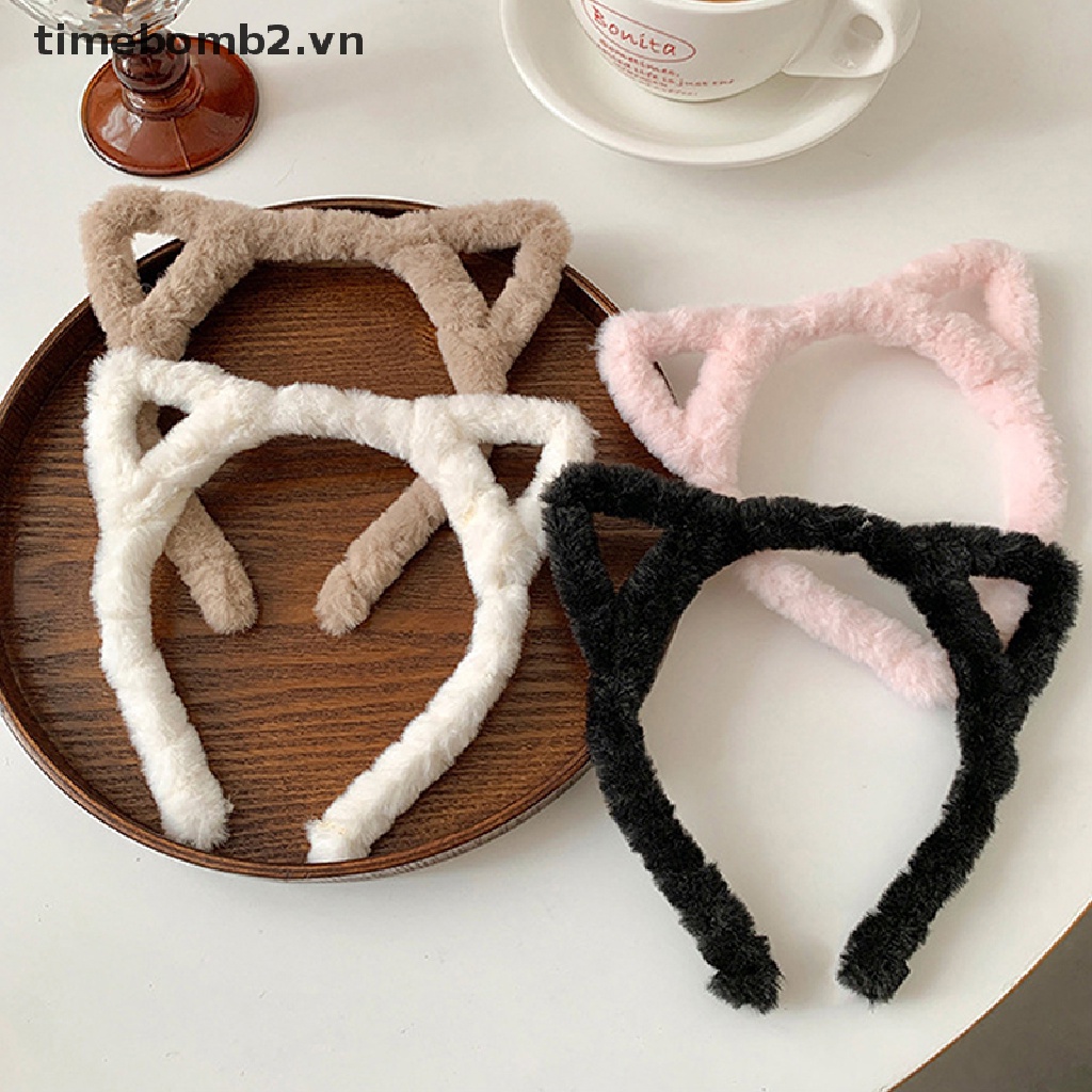 { # Mới Băng Đô Tai Thỏ Lông Xù Xinh Xắn Dành Cho Nữ