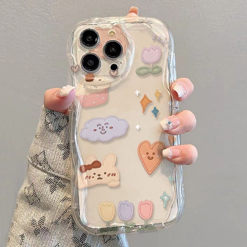 ✅Ốp Điện Thoại Mềm Chống Sốc Họa Tiết Thỏ Kiểu Hàn Nhật Màu Trong Suốt U2XN Cho iPhone14 / 13promax 12 / 11 7 / 8p xs / r