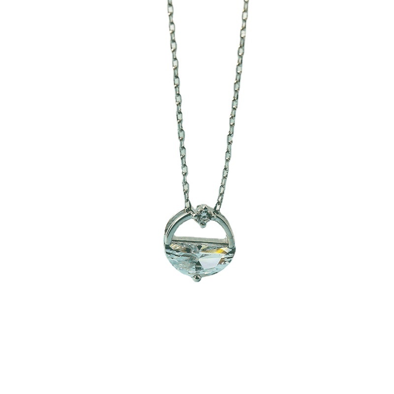 Yiwang Qingquan Vòng cổ Nửa Kim Cương Đơn Giản Thời Trang Hàn Quốc Cho Nữ