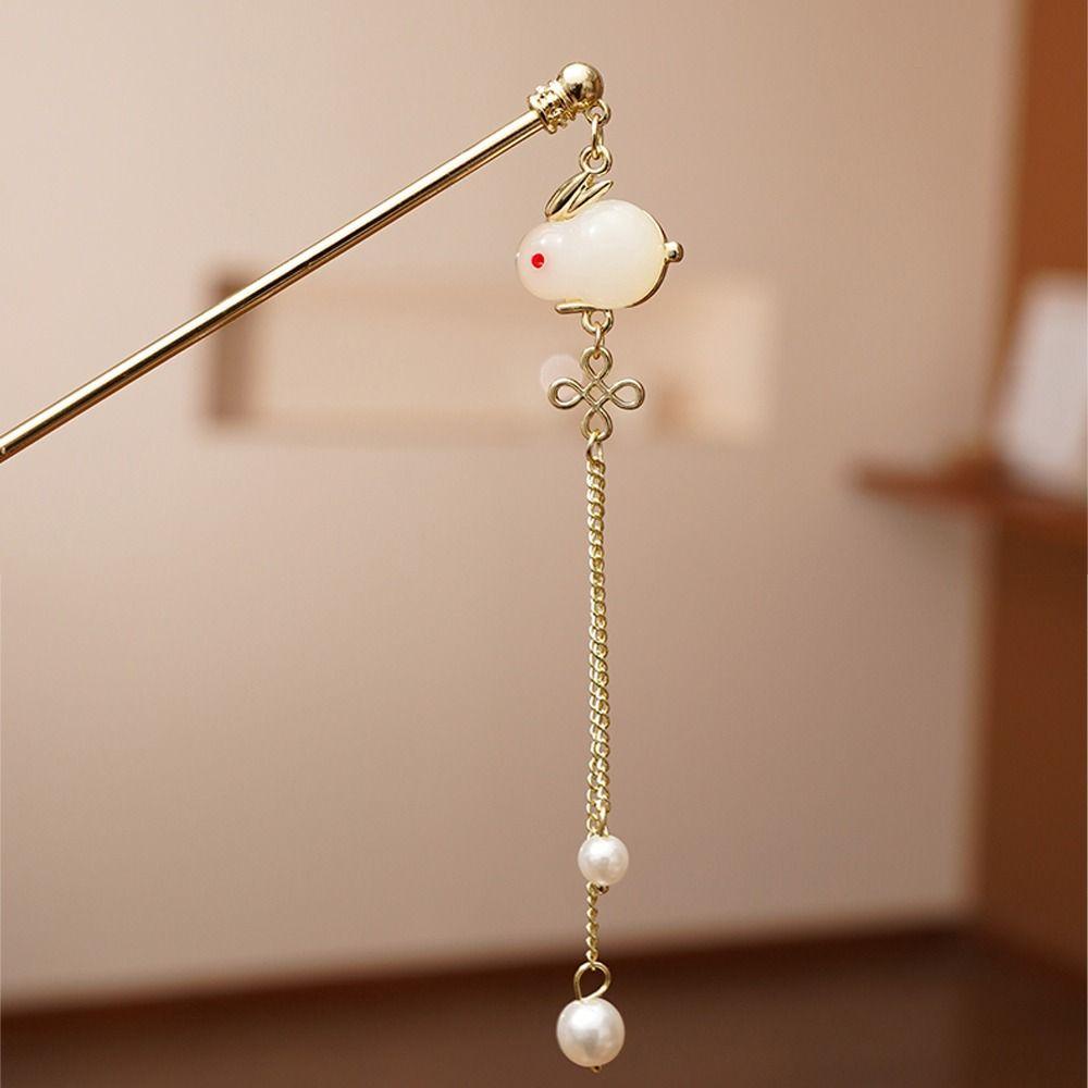 Trâm Cài Tóc Hình Thỏ Phong Cách Trung Hoa Cổ Điển Thanh Lịch Mới