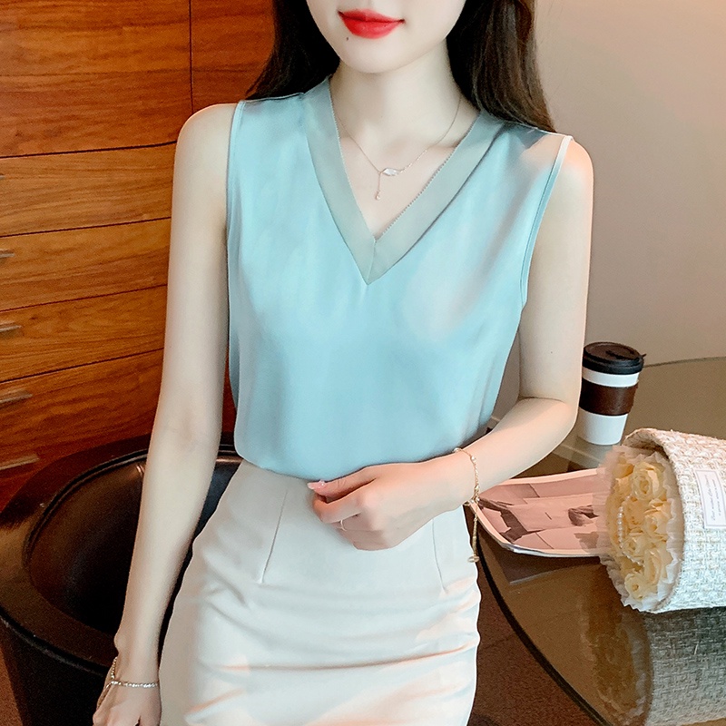 Áo Hai Dây Cổ Chữ v Cao Cấp Thời Trang Mùa Xuân Mới 2023 Cho Nữ