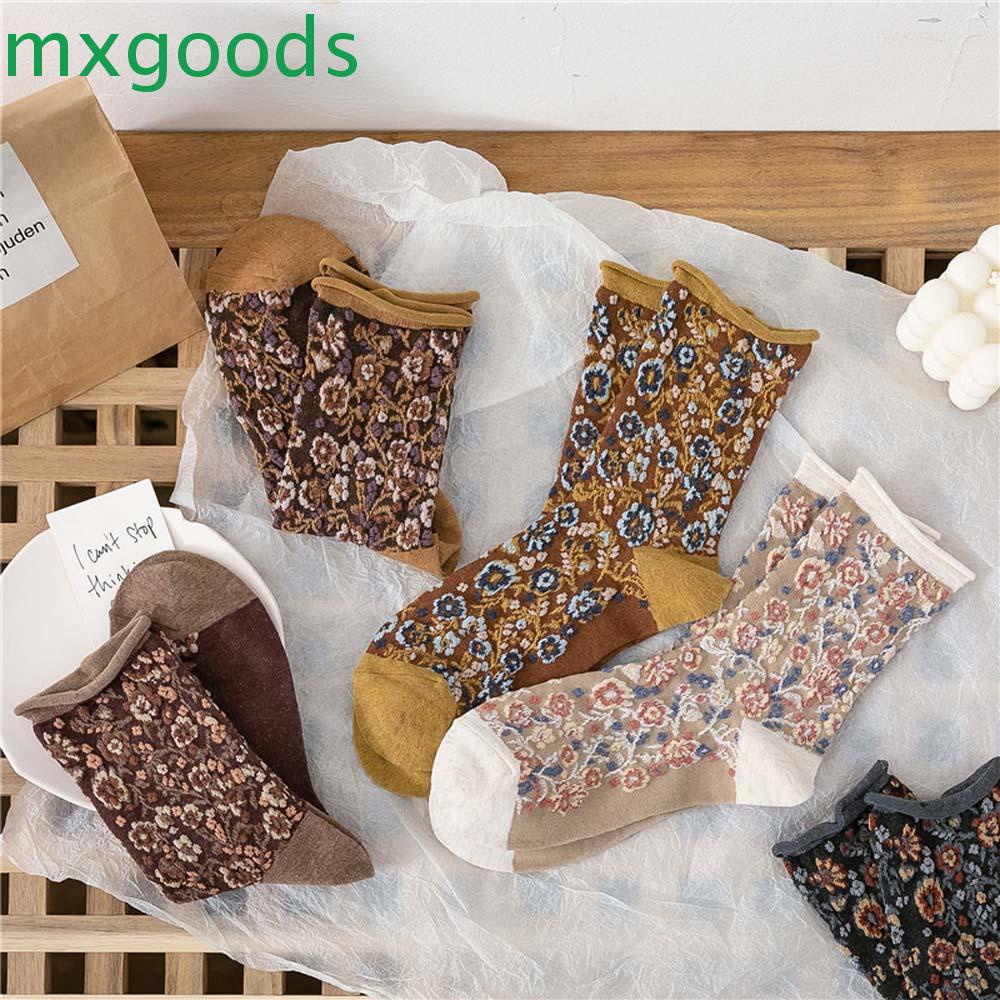 Đôi Vớ Cotton Thêu Hoa Phong Cách Harajuku Hàn Quốc Dành Cho Nữ