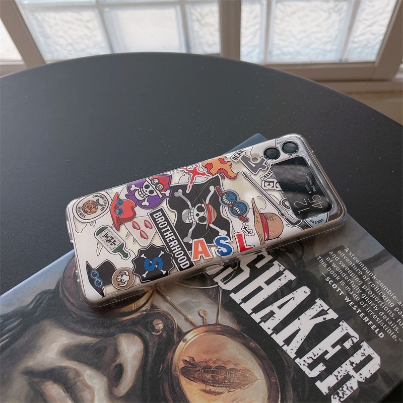 Ốp Điện Thoại PC Cứng Nắp Gập In Hình Anime One Piece Cho Samsung Galaxy Z Flip 3 Z Flip 4 W23 ZFlip3 ZFlip4