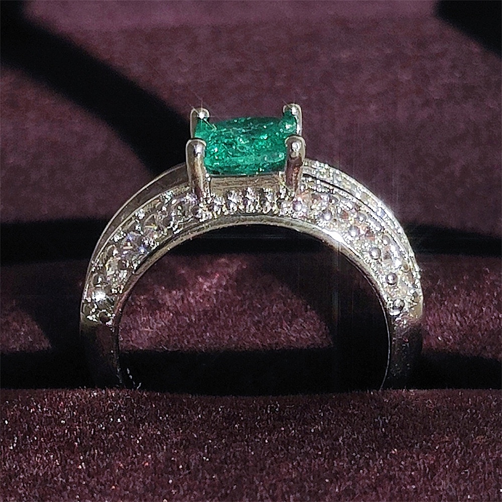 Nhẫn Mặt Vuông Đính Đá Zircon Thời Trang Âu Mỹ Cho Nữ