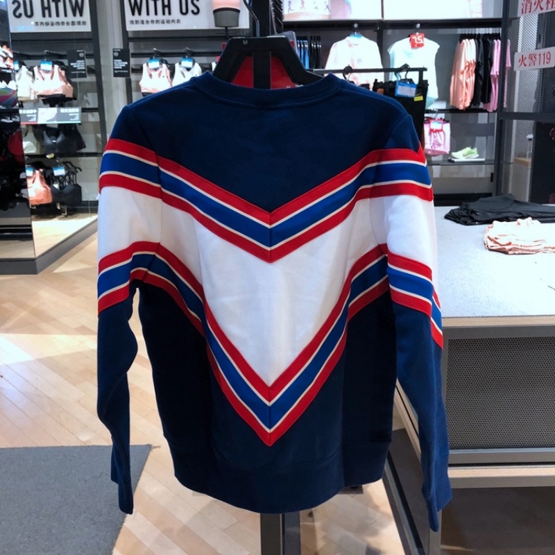 Áo Sweater nike100 Dệt Kim Dày Dặn Ấm Áp Thêu Họa Tiết Tương Phản Kiểu vintage Thời Trang Cho Nữ