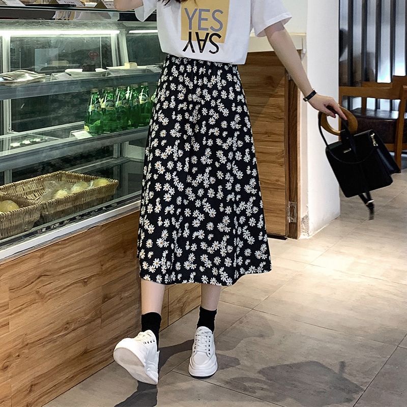 Chân Váy Voan Dáng Xòe Rộng Lưng Thun Co Giãn In Họa Tiết Hoa Thời Trang Mùa Hè 2023 Kích Thước Lớn Cho Nữ